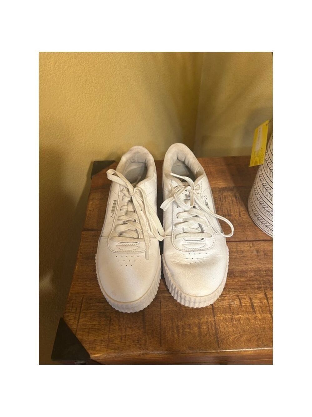Women's Puma White Leather Sneakers